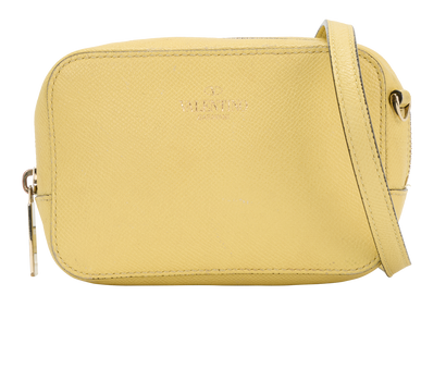 Camera Bag, &pound;320, Handbags, Yellow, Leather, Front view